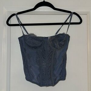 UO corset in slate blue kinda blue grey